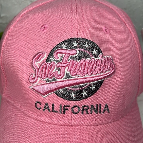 NWT San Francisco California Lanza Pink Embroidered Adjustable Ball Cap Hat New - Picture 8 of 11